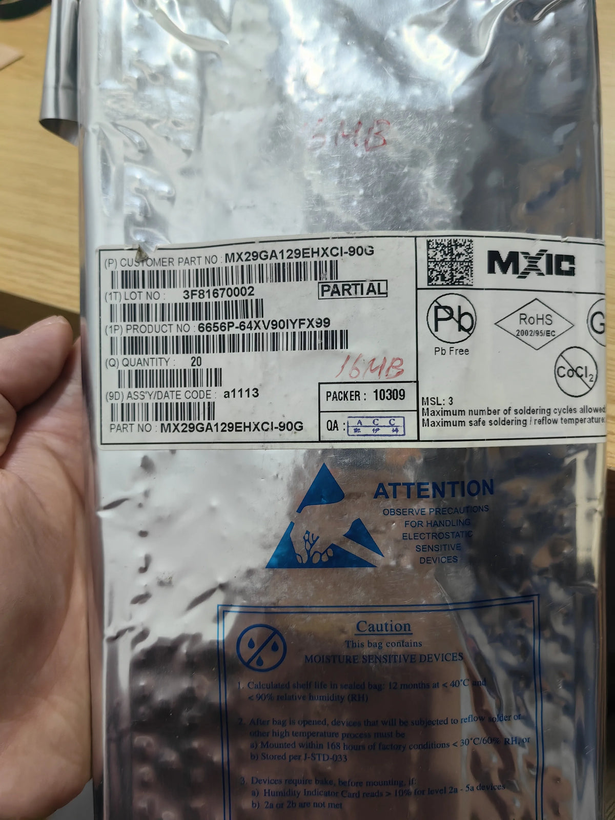 MX29GA129EHXCI-90G BGA64 Parallel nor Flash Memory IC Chip New in Stock Electronic Components